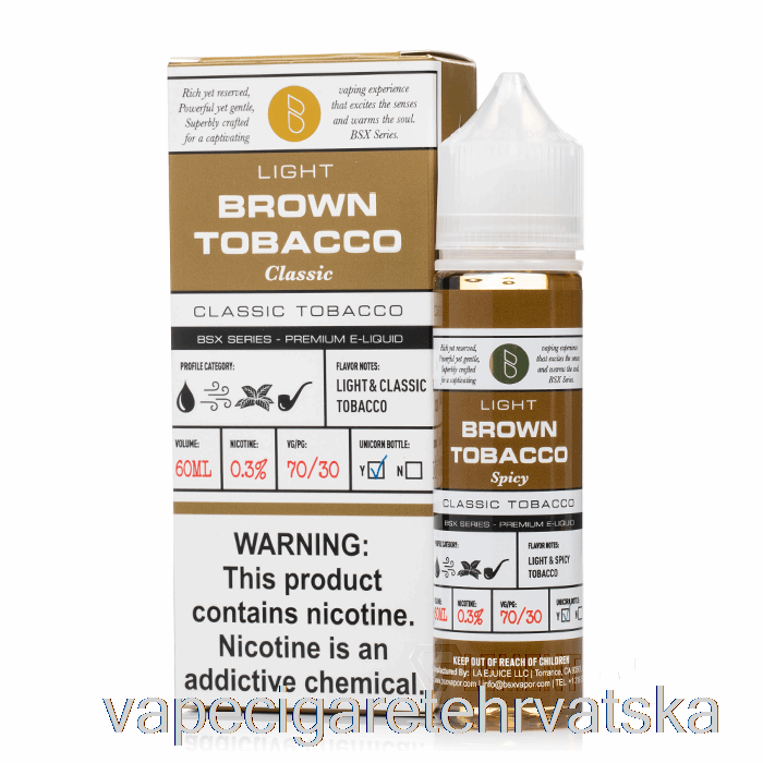 Vape Cigarete Smeđi Duhan - Serija Bsx - 60ml 0mg